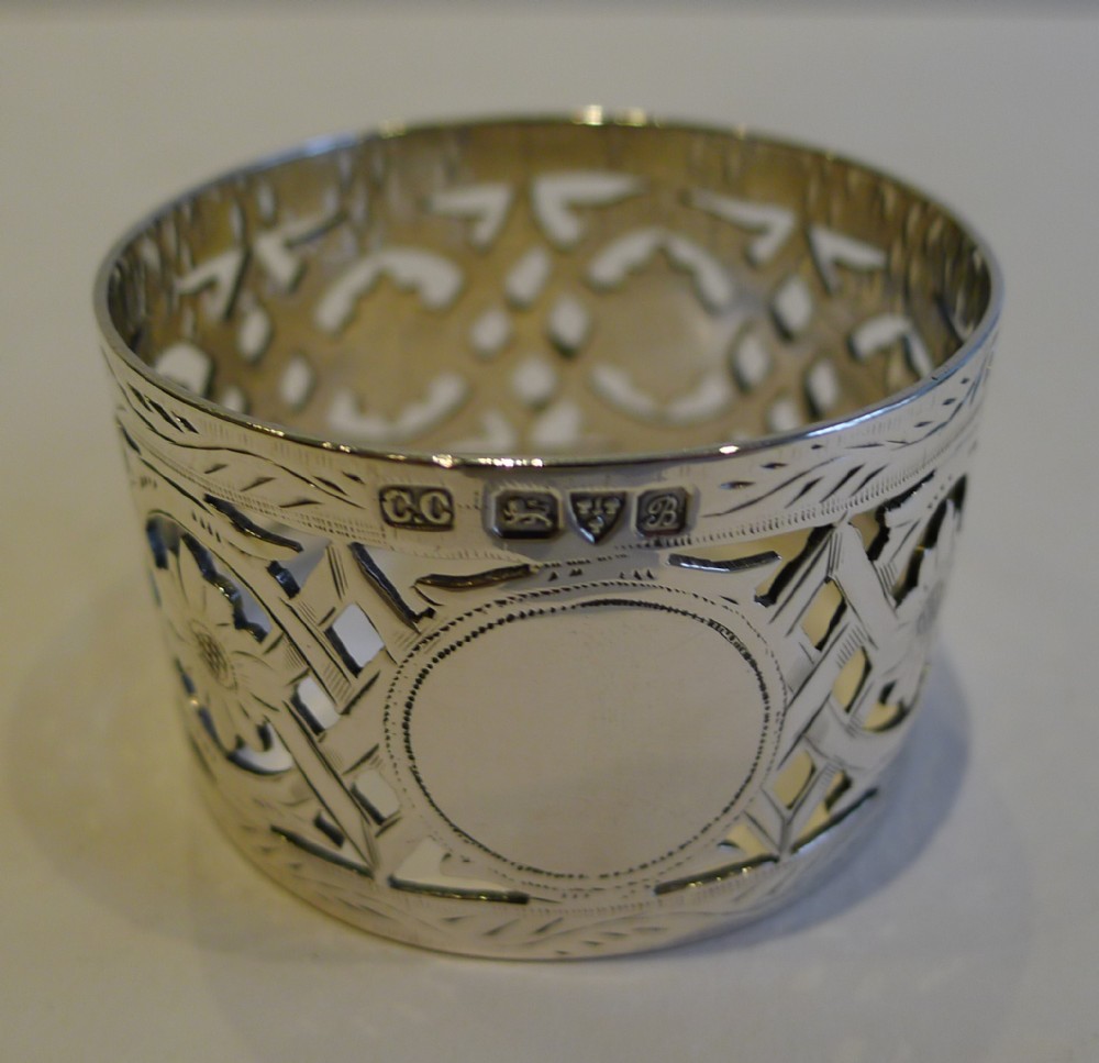 Antique English Sterling Silver Napkin Ring - Chester 1902