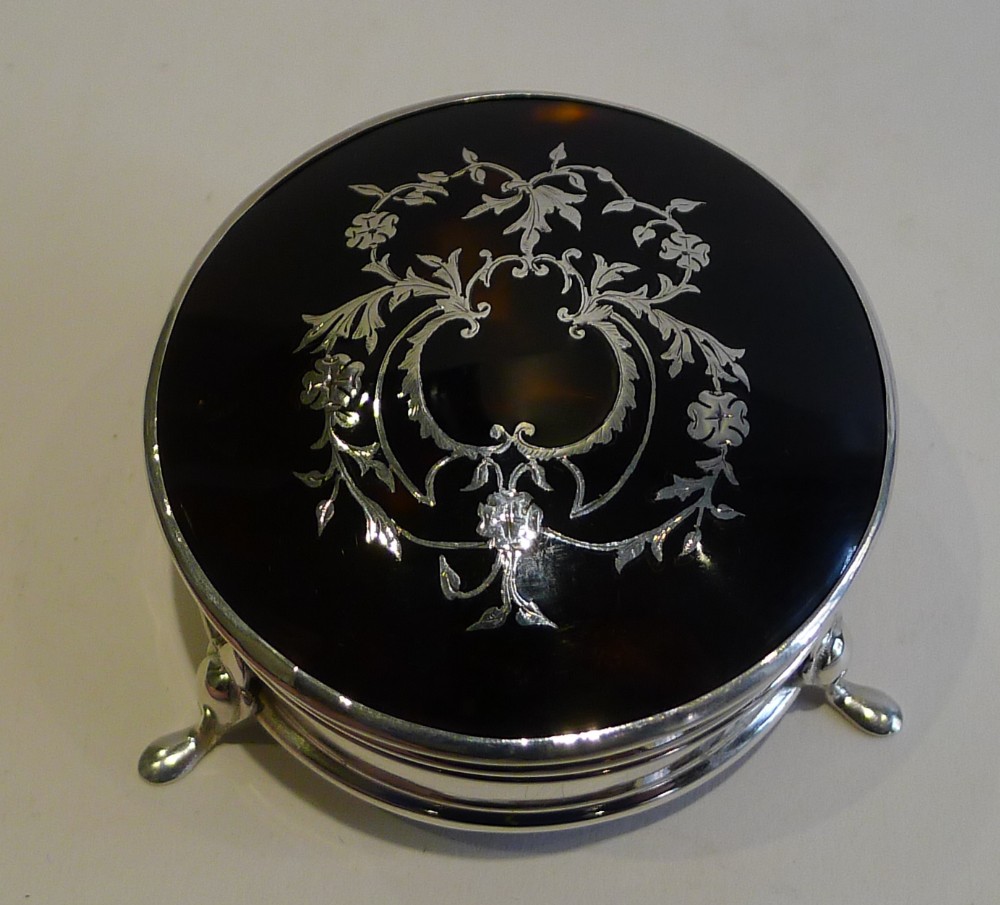 Sterling Silver & Tortoiseshell Jewellery Box