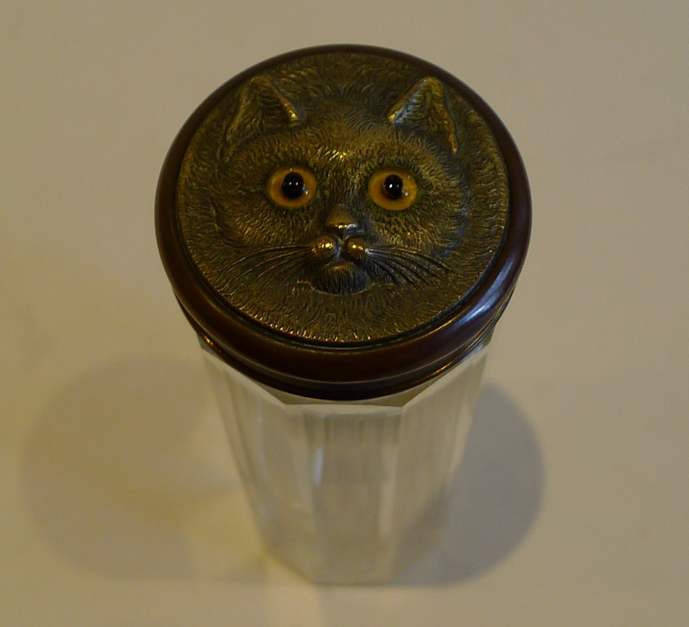 Charming Antique English Figural Jar - Cat c.1900