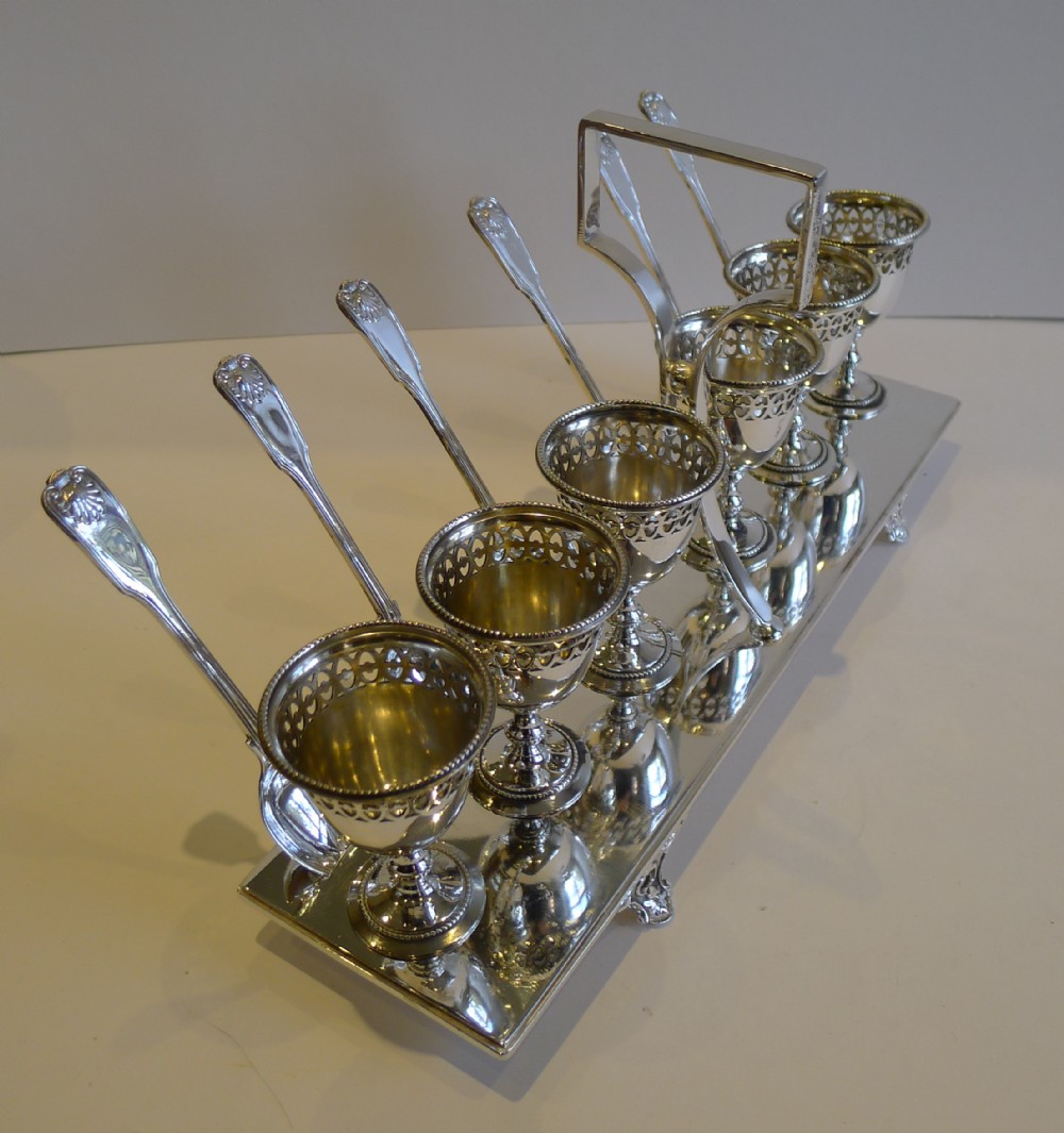 Unusual Antique English Silver Plated Egg Cruet c.1900