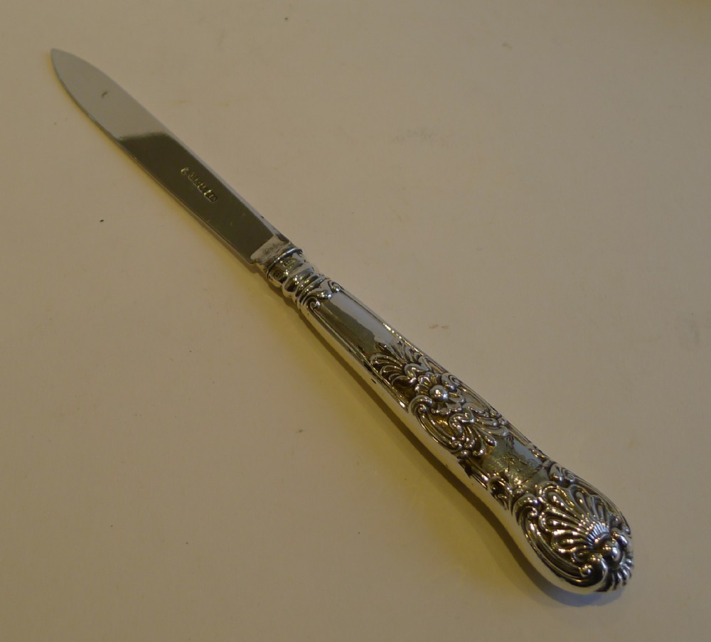 Decorative Antique English Sterling Silver Letter Opener - 1867