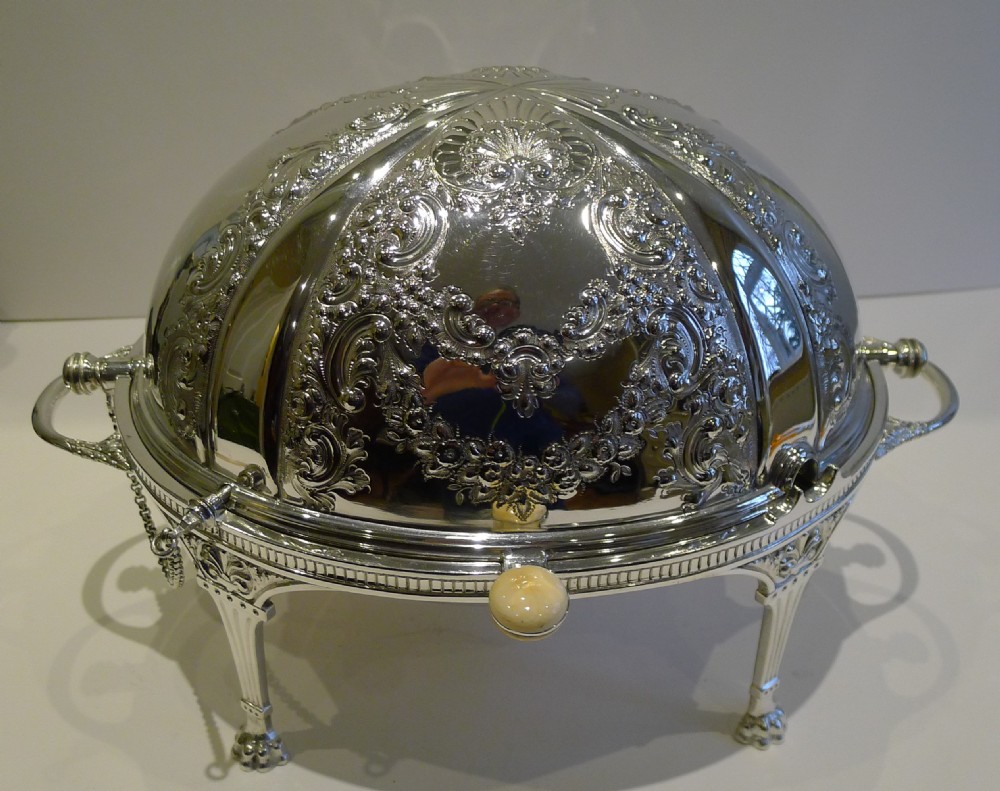 Magnificent Antique English Revolving Breakfast Dish by Atkin Brothers c.1880