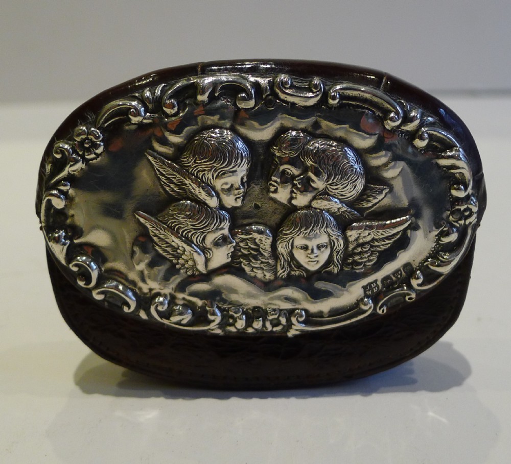 Antique English Crocodile & Sterling Silver Coin Purse - Reynold's Angels