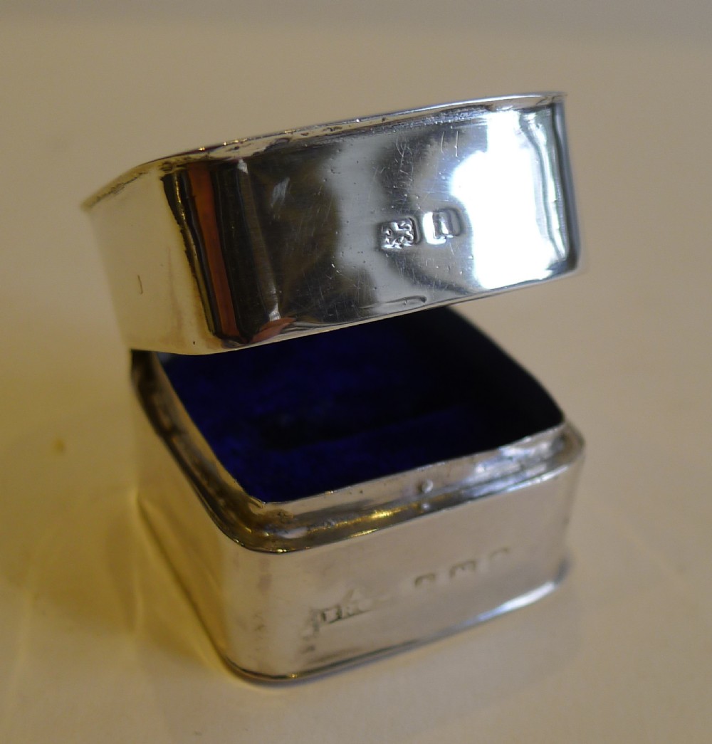 Antique English Sterling Silver Ring Box - 1908