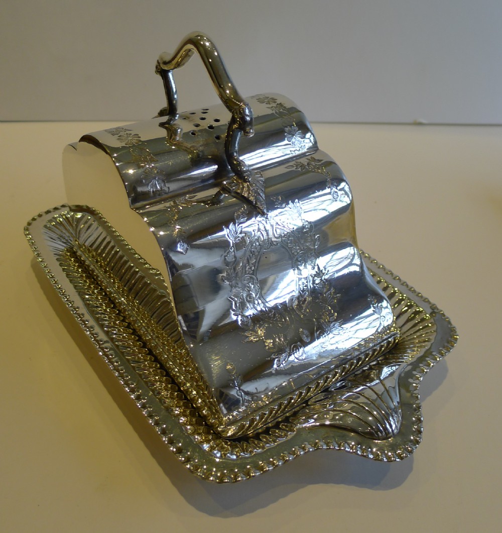 Fabulous Antique English Cheese Dish by Walker & Hall c.1890