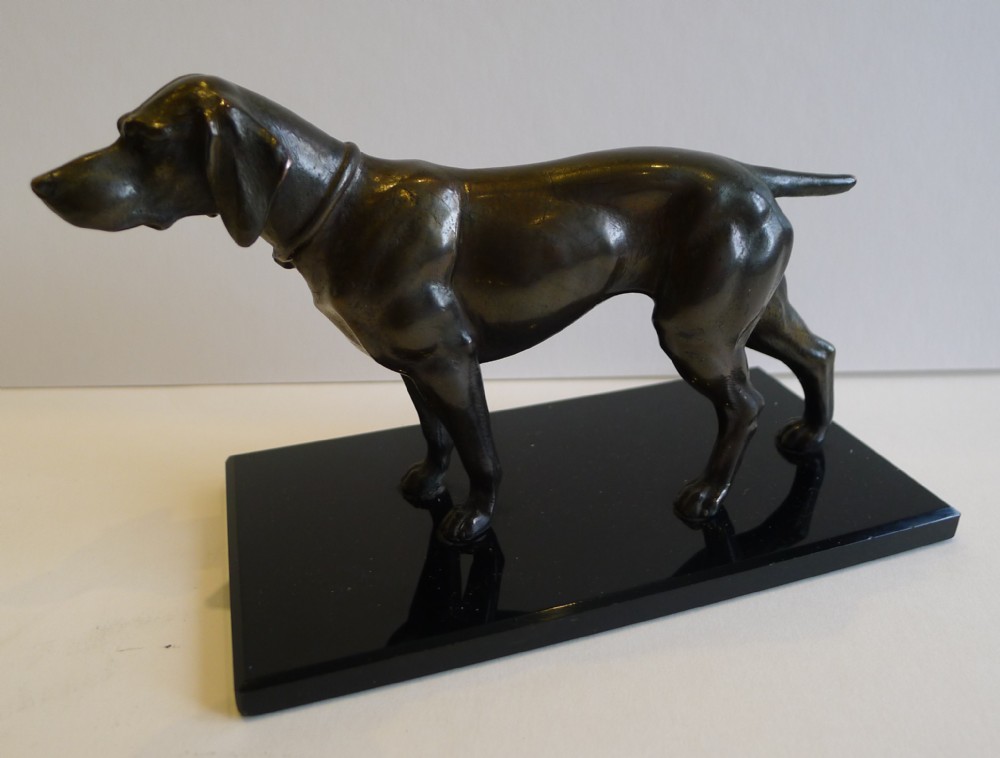 Antique English Bronze Model of a Dog - Pointer c.1910