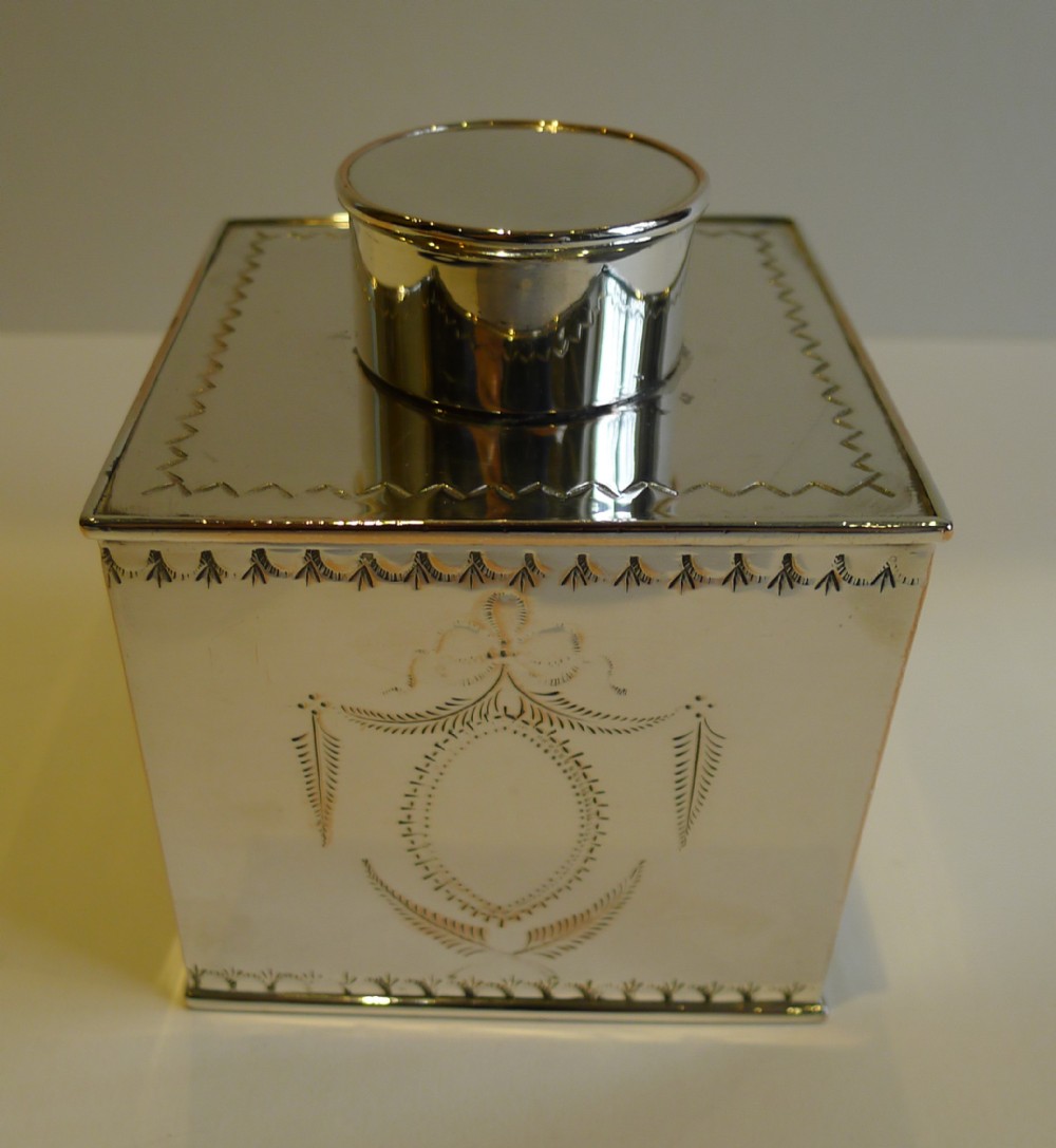 Scottish Sheffield Plate Tea Caddy by Alexander Scott of Glasgow c.1920
