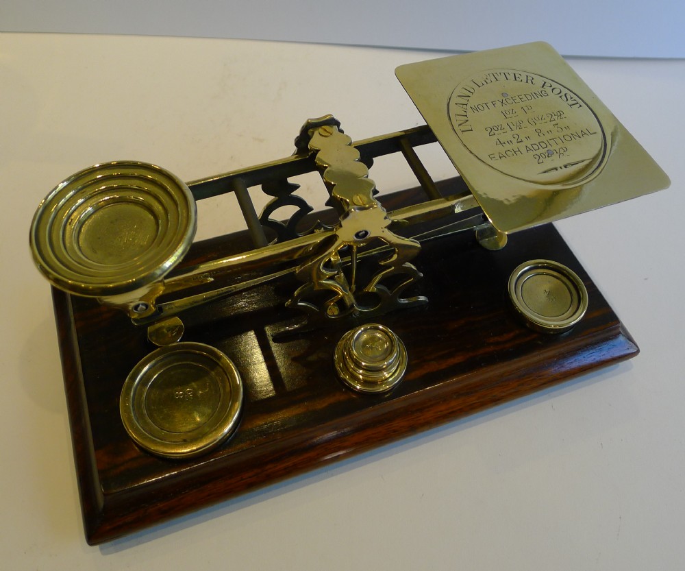 Large Victorian Sampson Mordan Coromandel & Brass Postal or Letter Scale c.1890