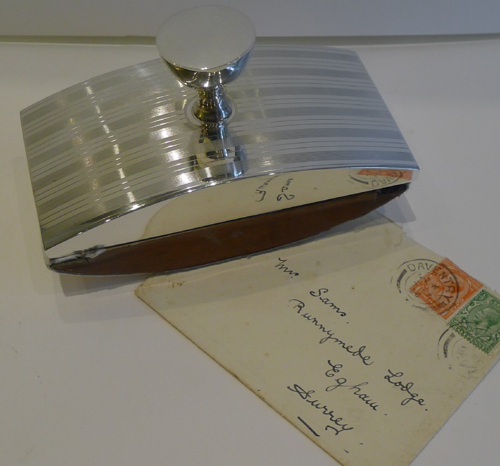 English Sterling Silver Rocking Blotter by Deakin & Francis - 1919