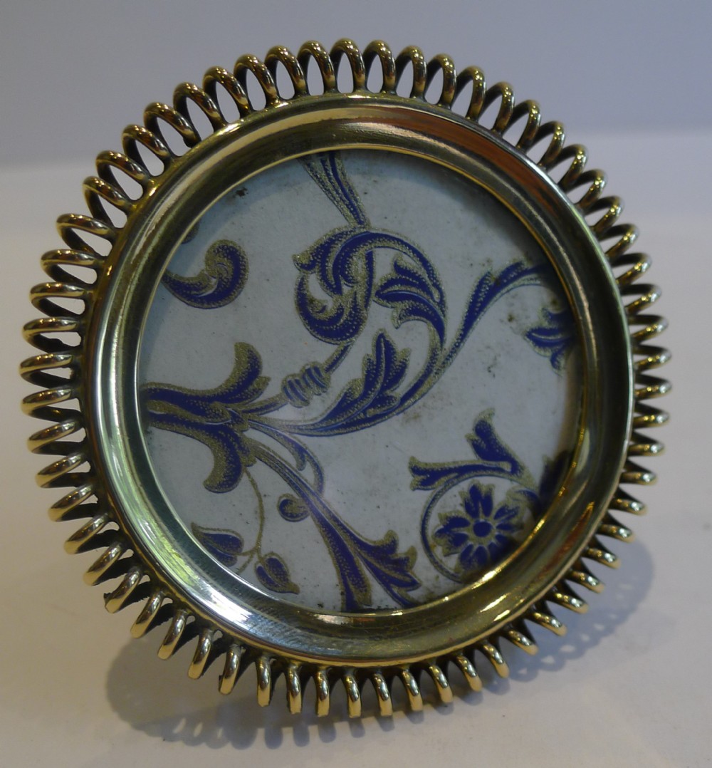 Small Antique English Brass Coil Photograph Frame c.1890