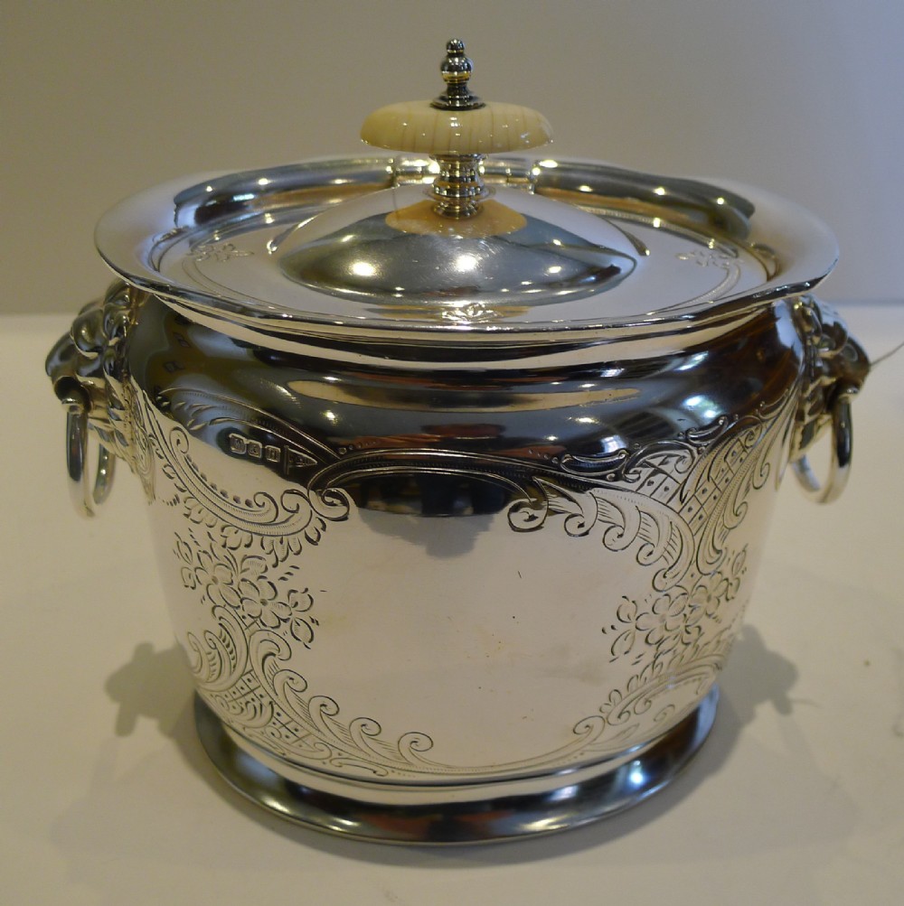 Top Quality Antique English Biscuit Box by Walker & Hall c.1890