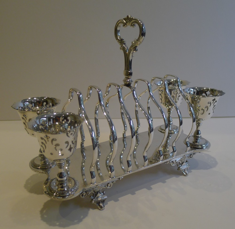 Antique English Silver Plated Toast and Egg Cruet c.1870
