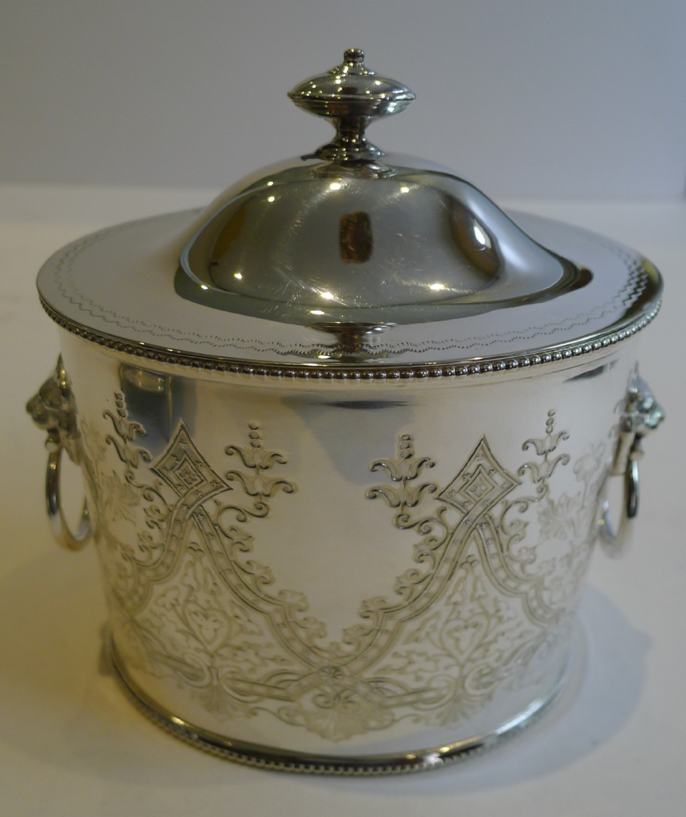 Antique English Silver Plated Tea Caddy by Joseph Hirons, Henry Hodson Plante & Co.