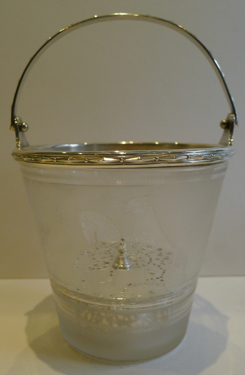 Exceptional Antique Elkington Ice Bucket - Classical Figures on Horse Back - 1871