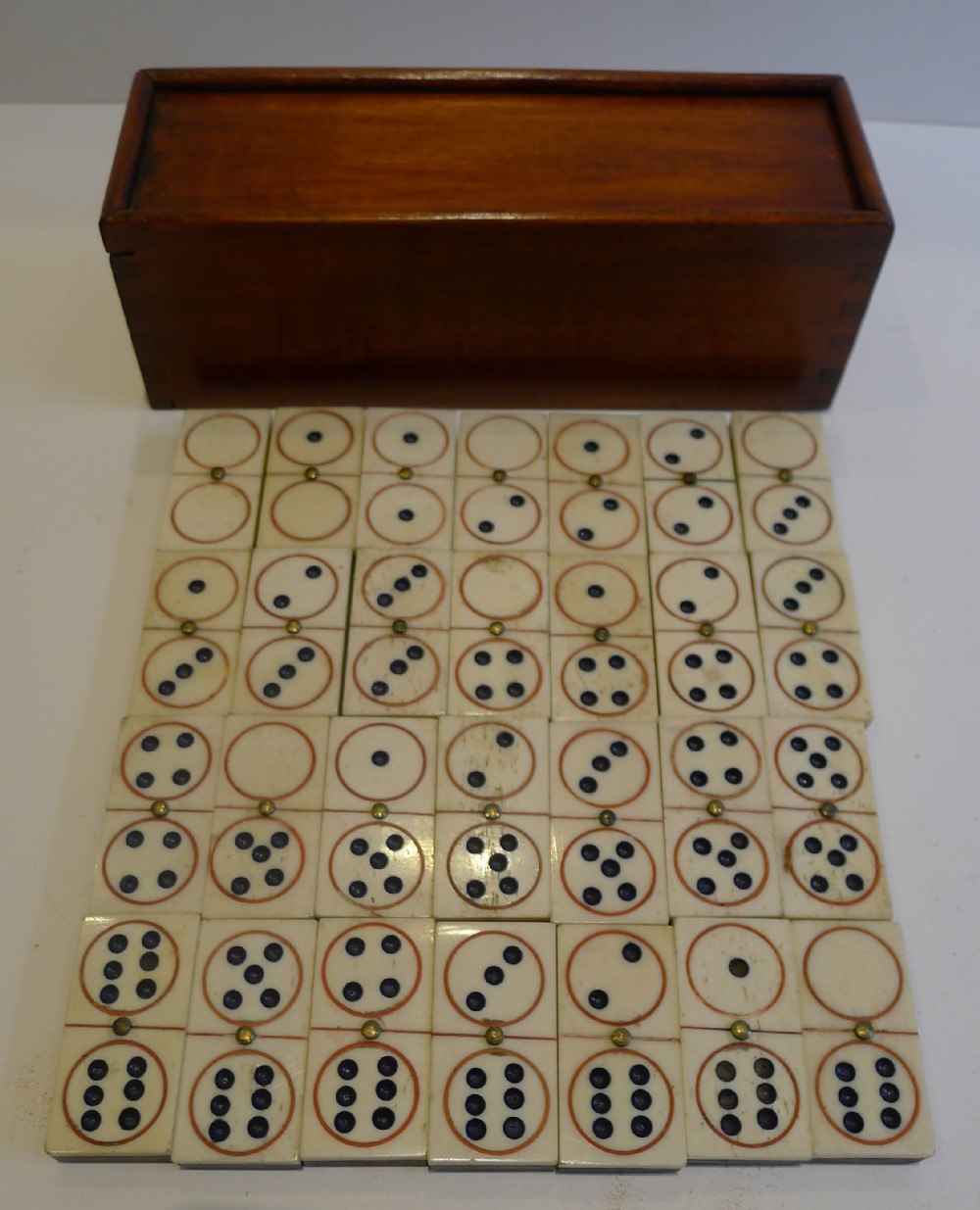 Unusual Antique English Boxed Dominoes c.1890