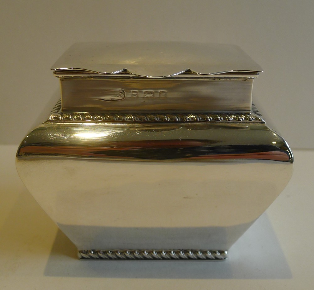 Antique English Sterling Silver Tea Caddy - 1902
