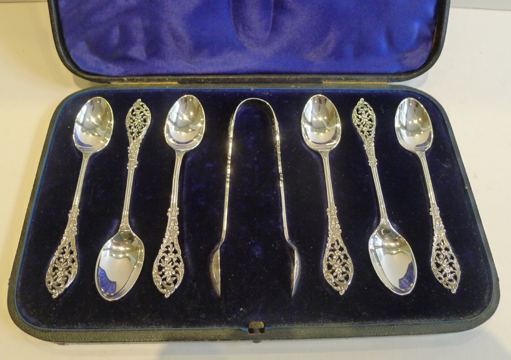 Magnificent Set English Sterling Silver Spoons by William Comyns - 1893