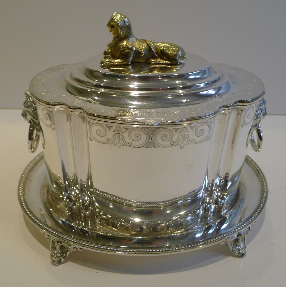 Fabulous and Grand Antique English Silver Plated Biscuit Box c.1880