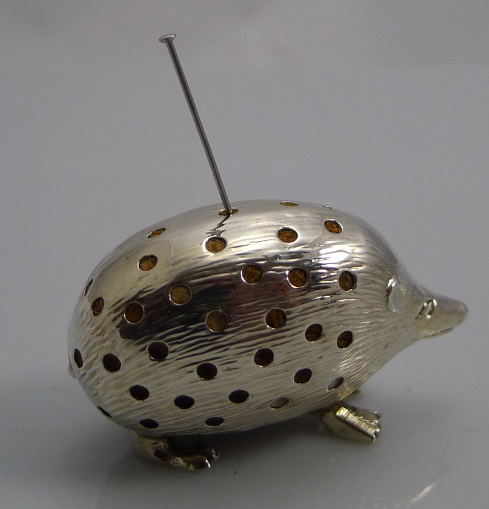 Charming Antique Novelty Pin Cushion in Sterling Silver - 1902