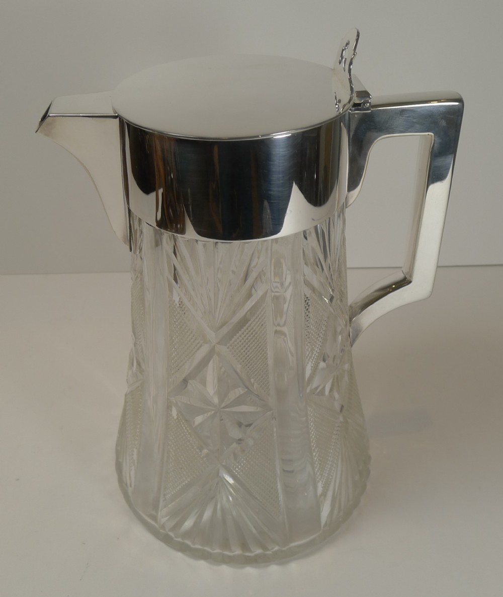 Antique English Cut Crystal Water / Lemonade Jug c.1900