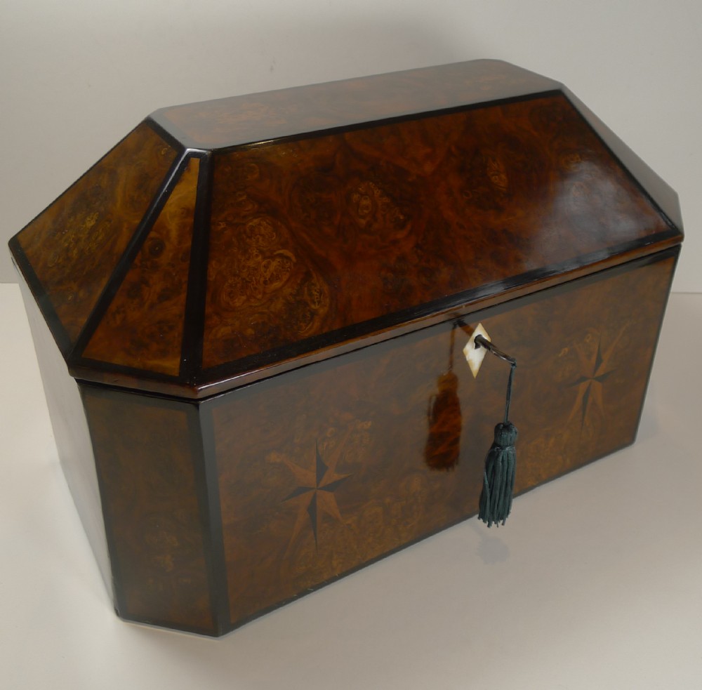 Magnificent Large French Inlaid Walnut Jewelry Box c.1820