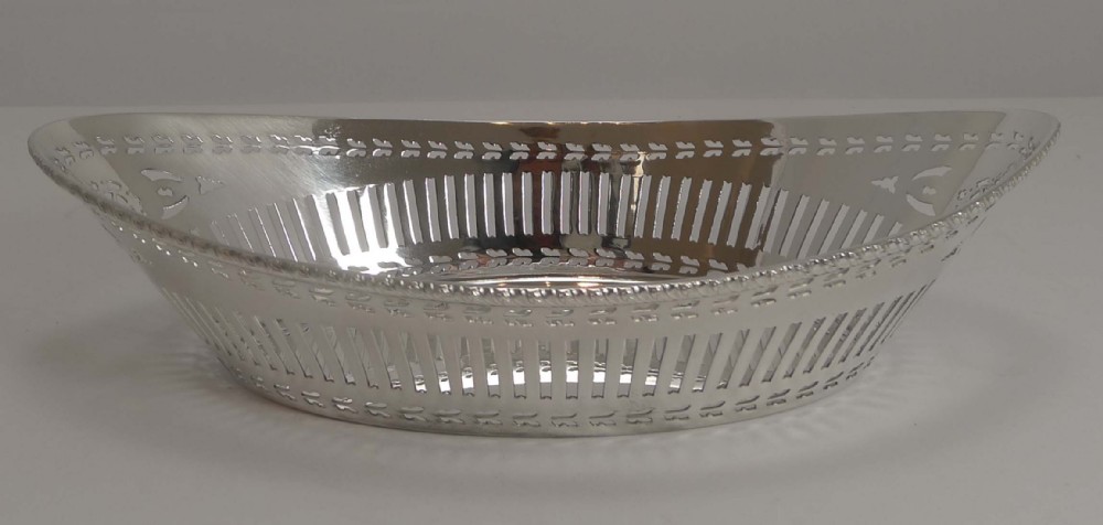 Antique English Silver Plated Bread Basket by Garrard & Co. c.1900