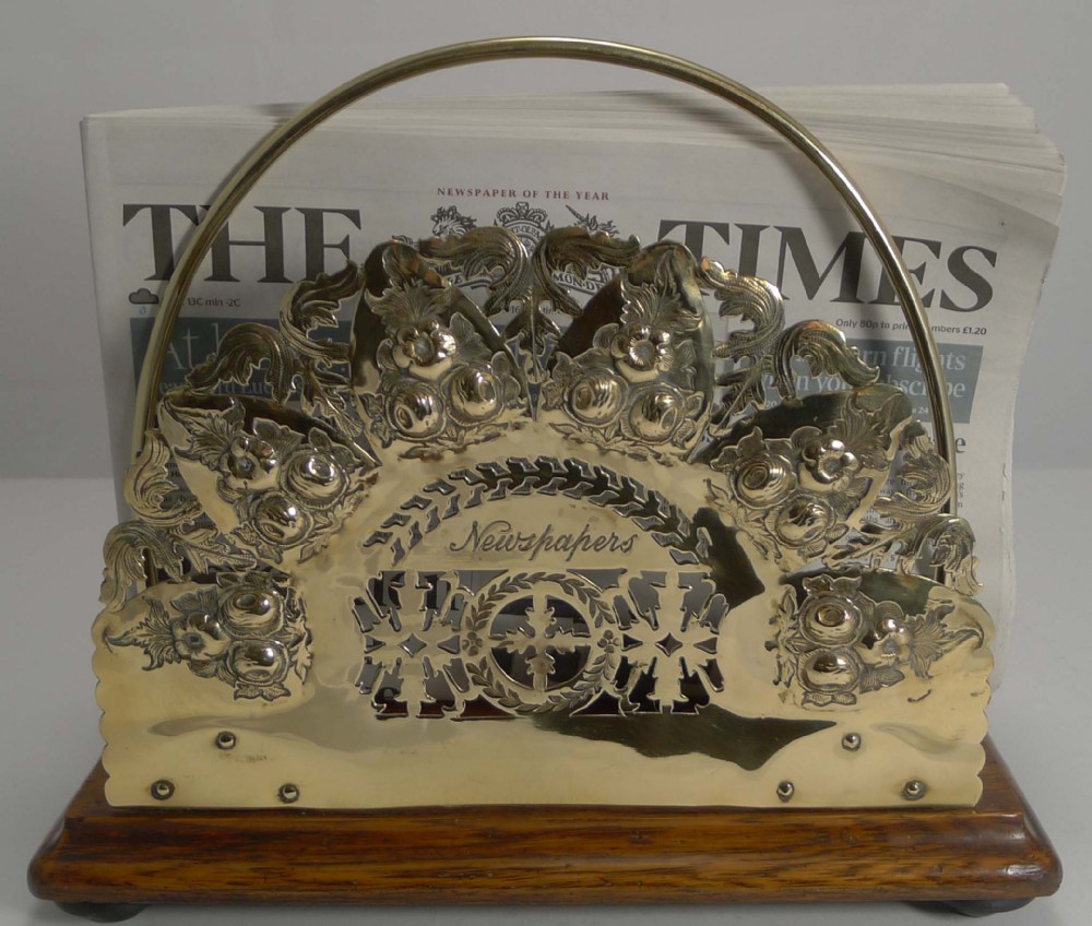 Wonderful Antique English Oak and Brass 
