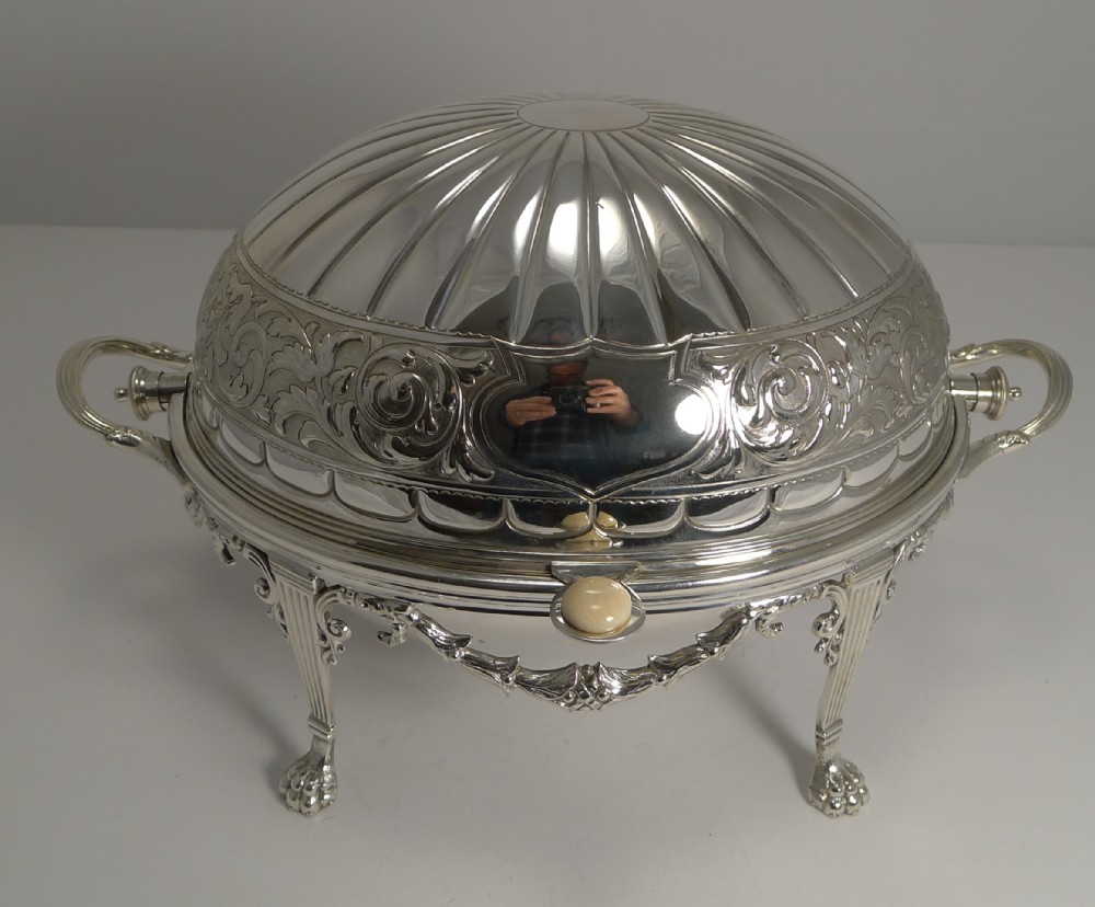 Magnificent Antique English Revolving Breakfast Dish by SPURRIER & CO. c.1890