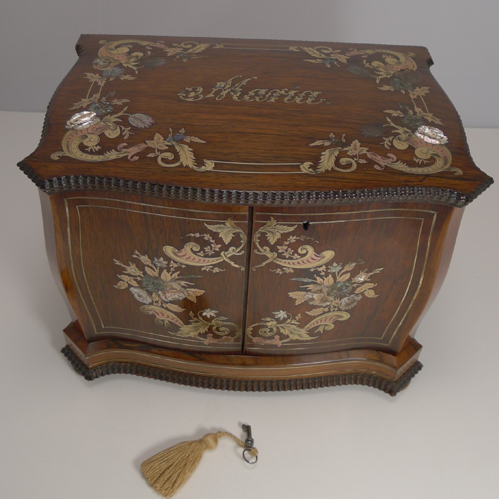 Museum Quality French Inlaid Jewellery Cabinet c.1850 - Maria