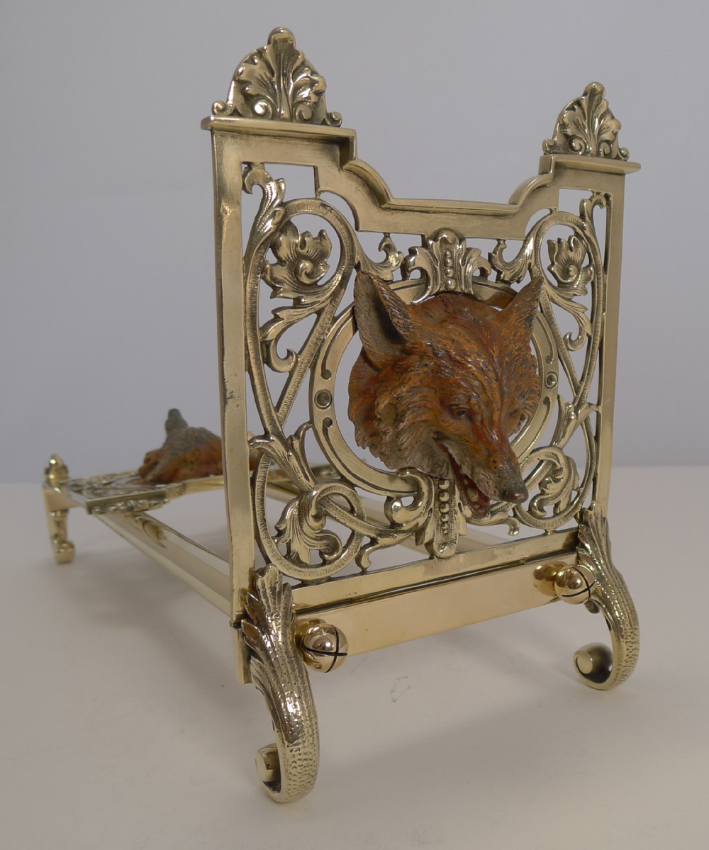 Rare Antique Brass and Cold Painted Bronze Expanding Book Ends c.1890