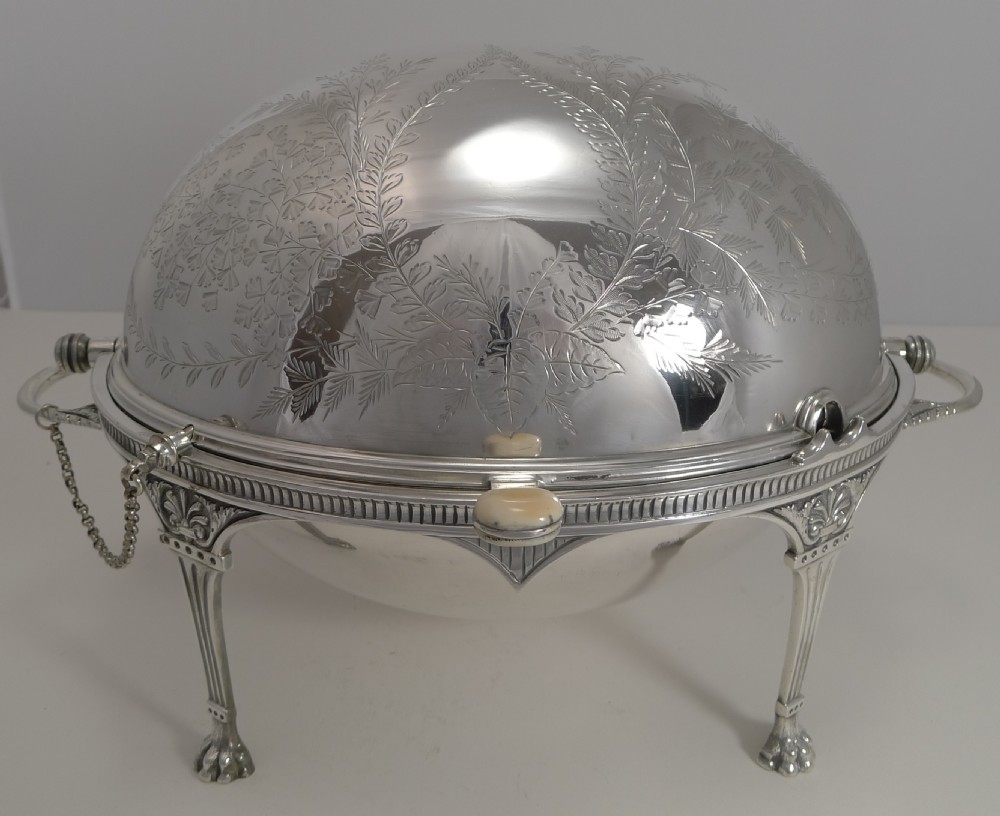 Magnificent Antique English Revolving Breakfast Dish by Atkin Brothers c.1890