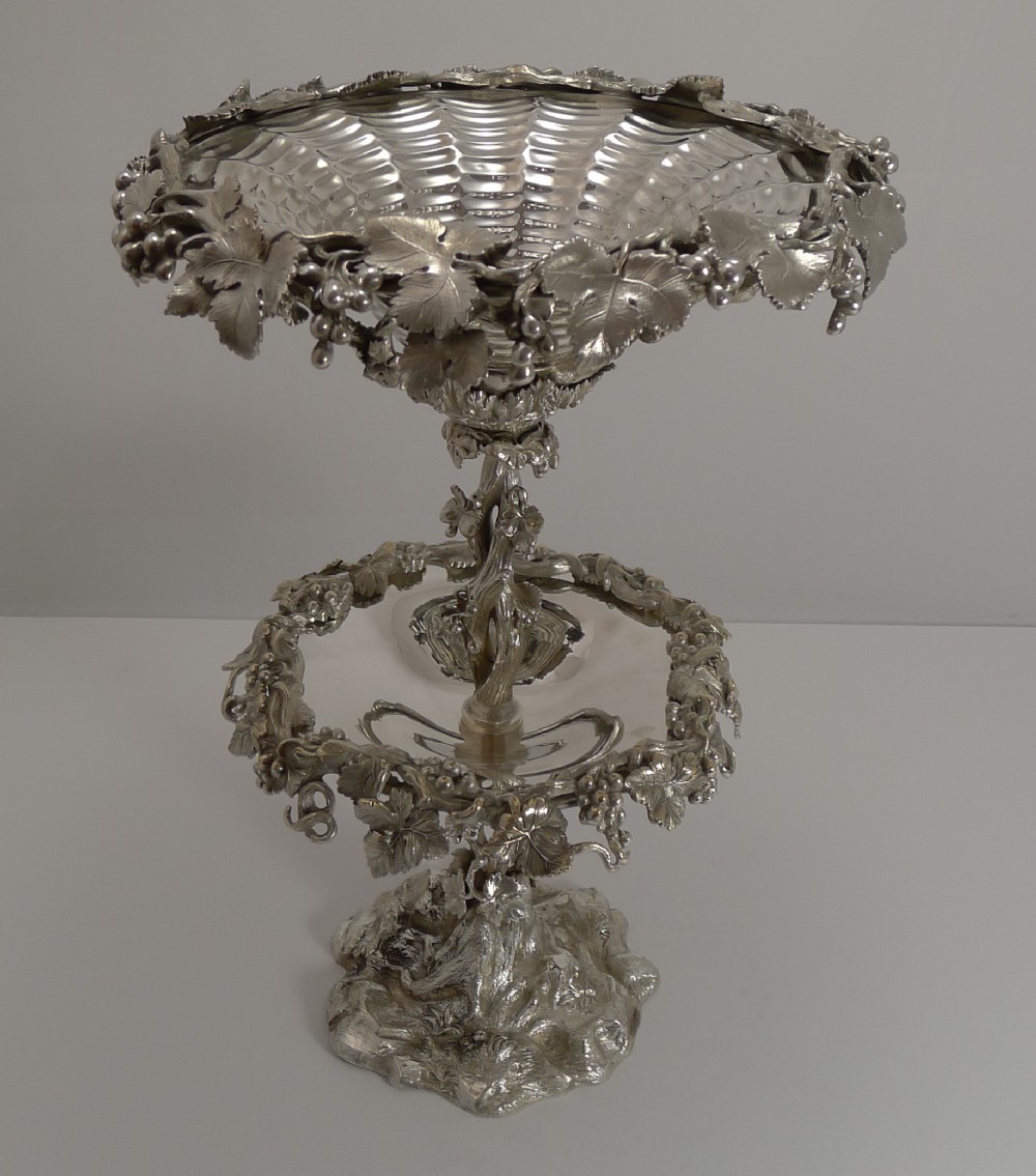 Grand English Elkington Silver Plate Fruit Centerpiece - 1857