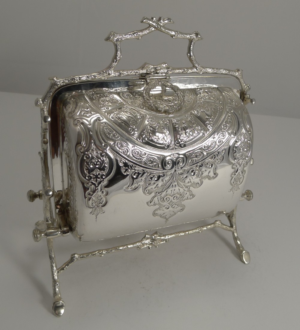 Rare Antique English Staniforth's Folding Biscuit Box - Zodiac Wheel c.1890
