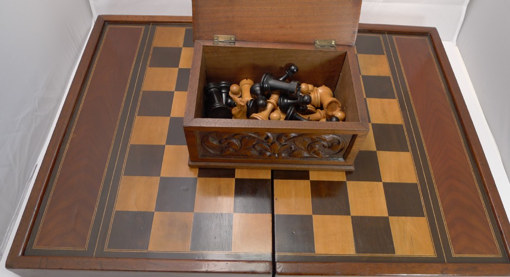 Oversized Games Box - Backgammon, Chess, Drahghts c.1890