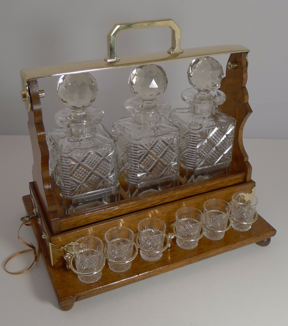 Unusual Top Notch Antique English Tantalus c.1890