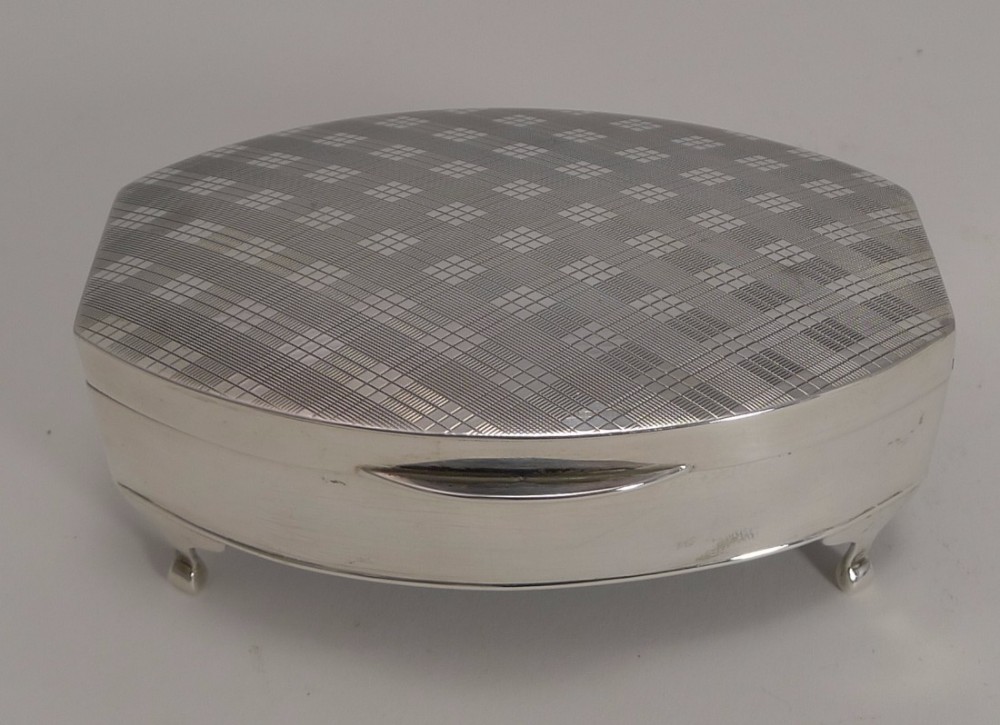 Vintage English Sterling Silver Jewelry Box - 1923