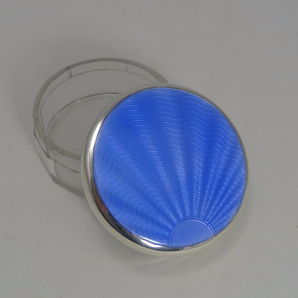 Art Deco Stelring Silver and Guilloche Enamel Box - 1933