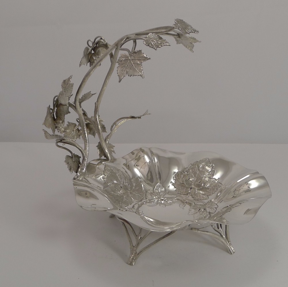 Fine Quality English Silver Plated Grape Dish By Walker and Hall - 1899