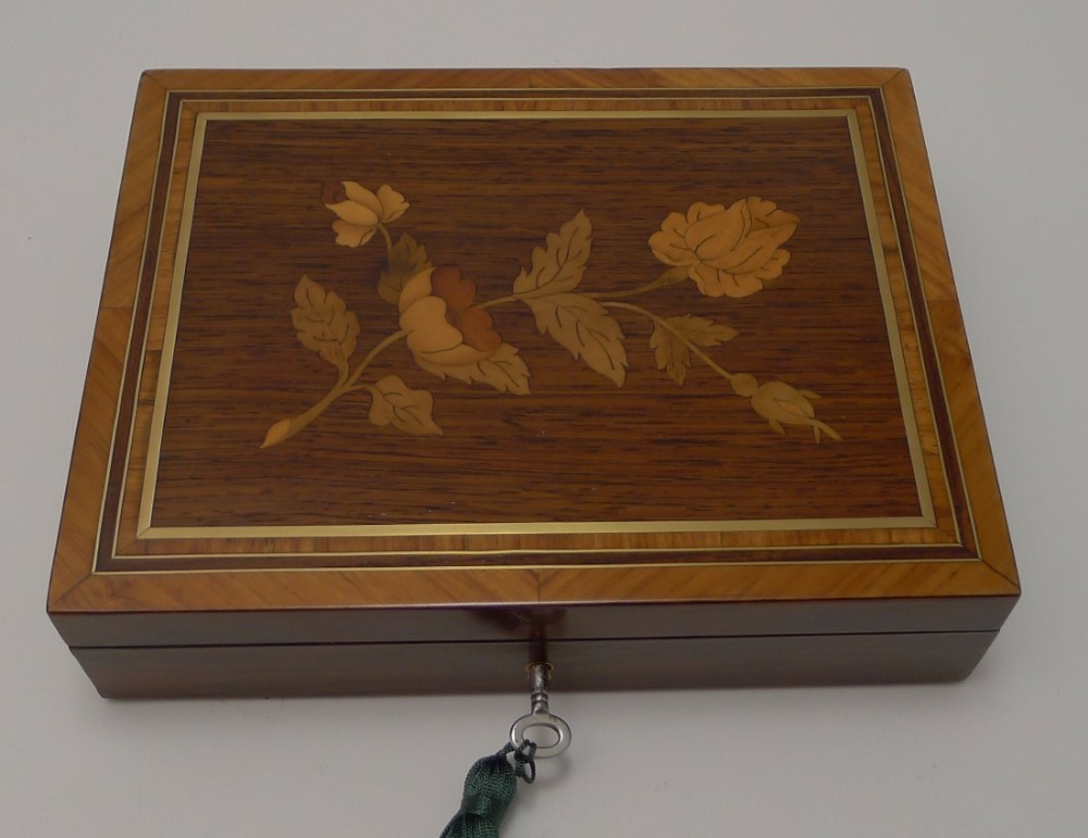 Beautifully Inlaid French Table or Desk Box c.1860