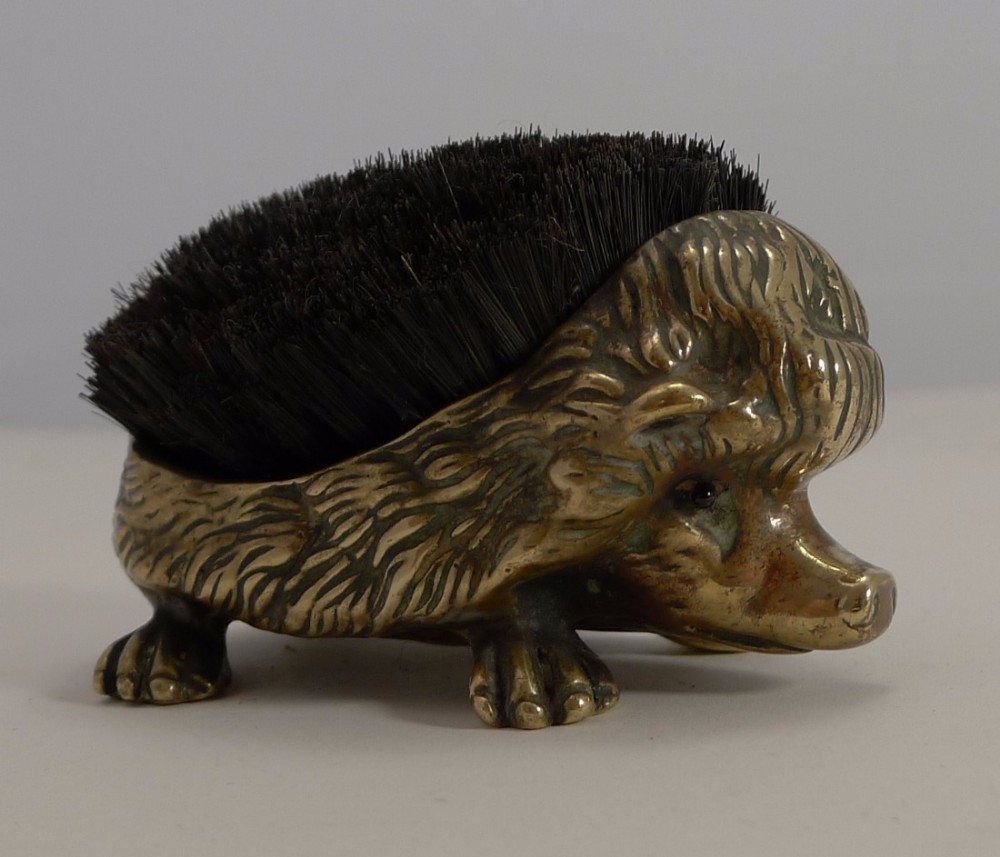 Antique English Figural Pen Nib Wipe - Hedgehog c.1880