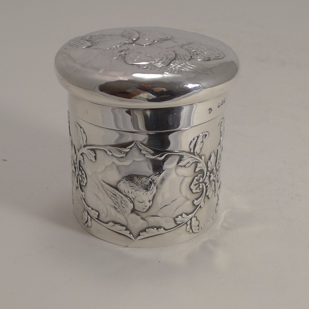 Large Victorian Sterling Silver Dressing Table Box by William Comyns - Reynold's Angels