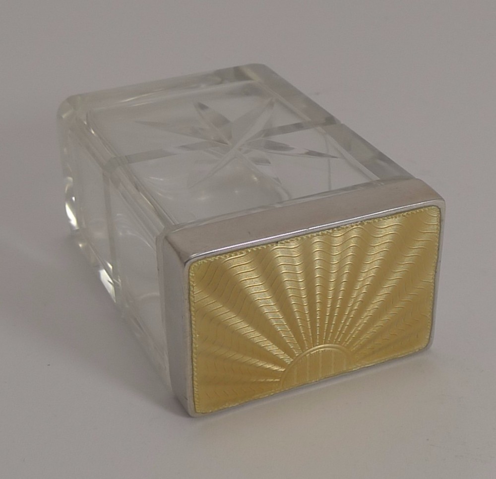 Top Quality English Cut Crystal and Sterling Silver Box - 1933
