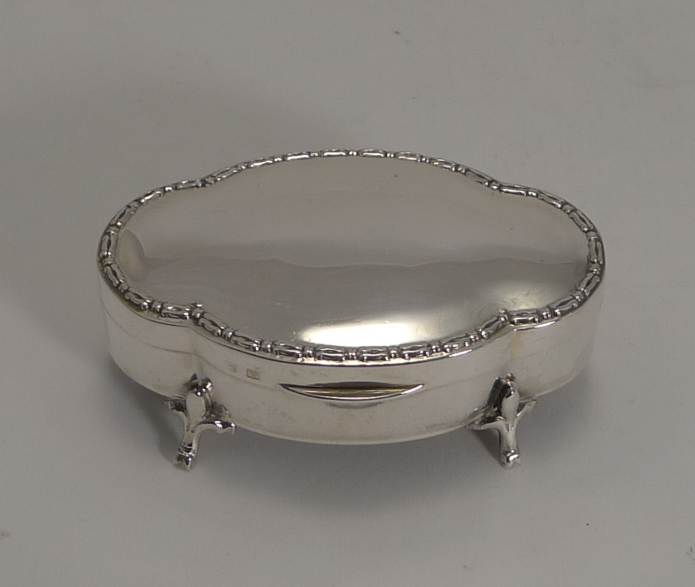 Stylish English Sterling Silver Box by Alexander Clark - 1921
