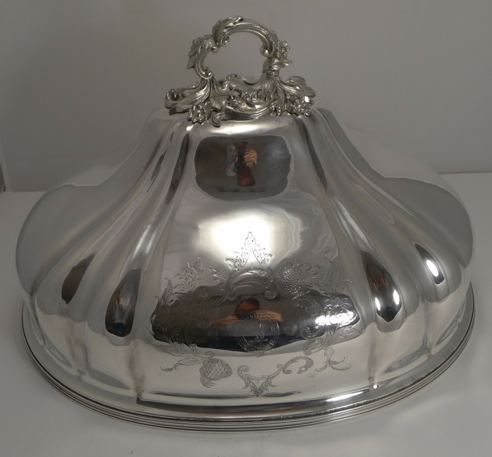 Huge English George III Old Sheffield Plate Food Dome c.1820 - 20