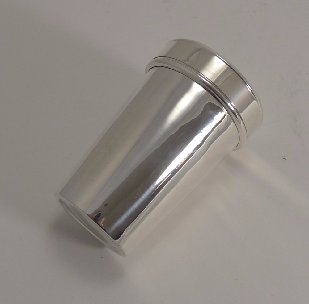 Art Deco Silver Plated Travel Cocktail Shaker and Cups c.1930