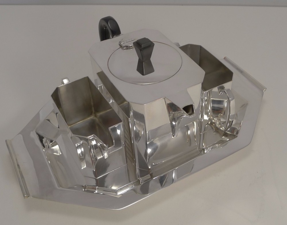 Art Deco Silver Plated Tea Set on Tray - Porwel Patent c.1930