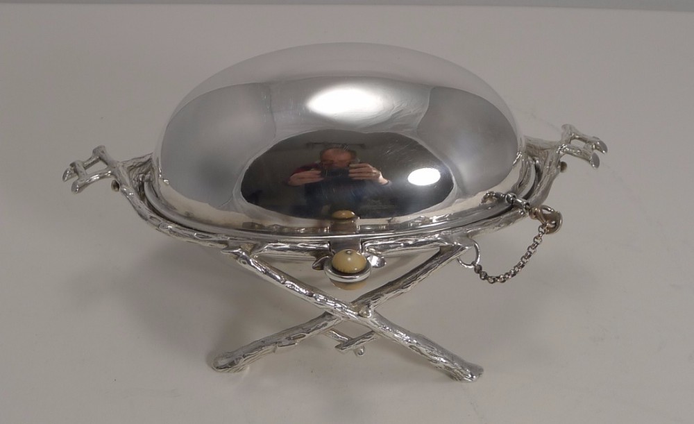 Antique English Silver Plate Revolving Butter Dish by Fenton Brothers c.1880