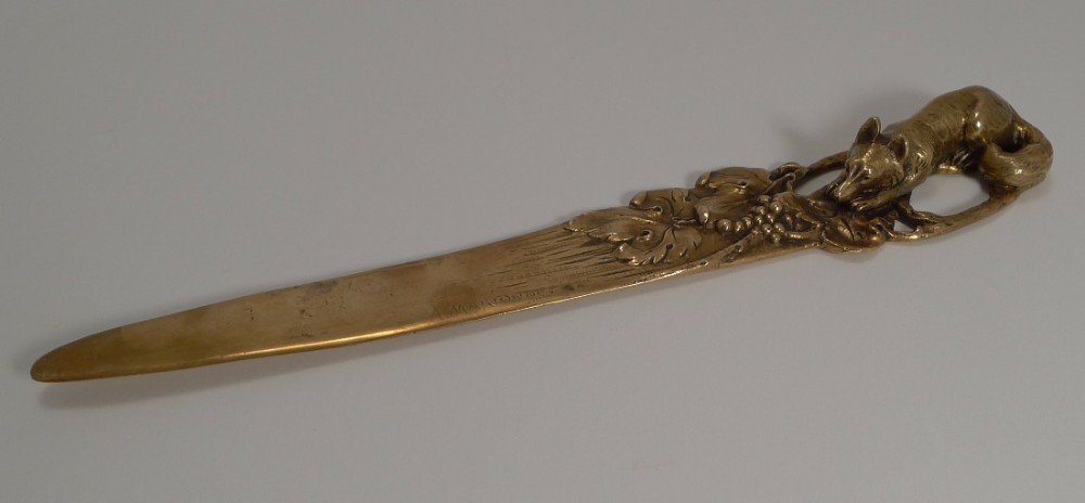Albert Marionnet Figural Bronze Paper Knife c.1890