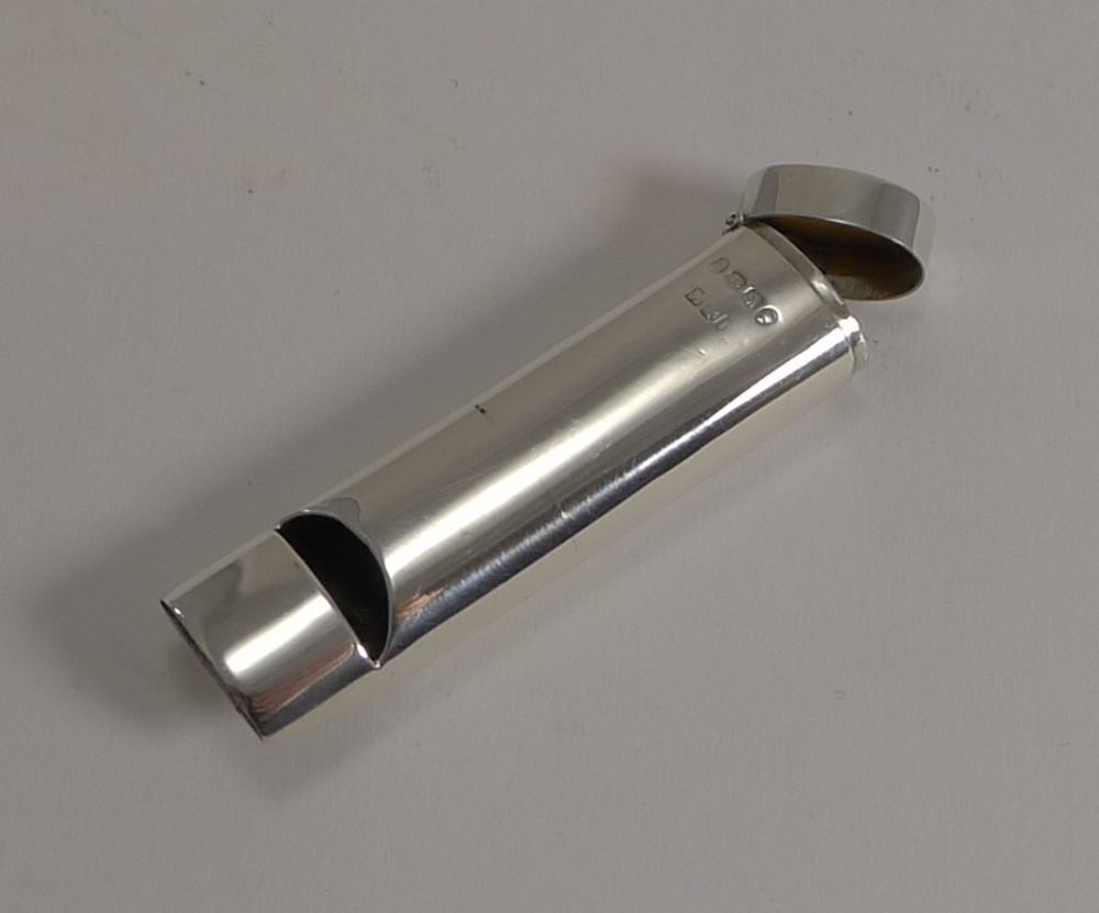 Antique Novelty Solid Silver Vesta - Working Whistle - 1888