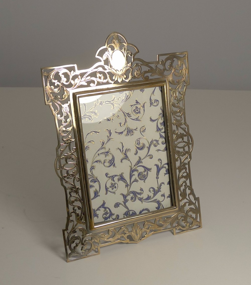 Antique English Polished Brass Photograph Frame c.1890